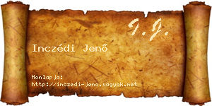 Inczédi Jenő névjegykártya